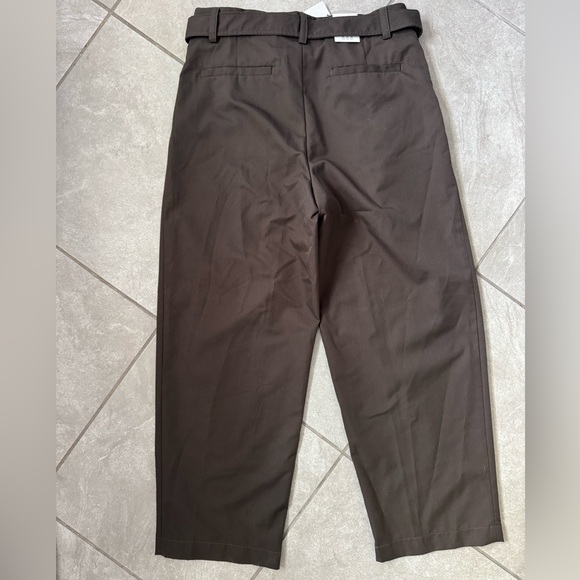NWT Zara Dark Brown Dress Pants Wide Leg - Picture 5 of 11